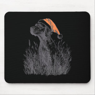 Weihnachtsjagd Hund in der Weihnachtsmannmütze Fes Mousepad