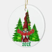 Weihnachtsjahr Gnome Keramik Ornament (Links)