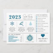 Weihnachtsjahr im Überblick Infografik Weihnachtsk Feiertagskarte (Vorderseite)