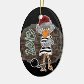 Weihnachtsjailbird-Verzierung Keramikornament (Links)