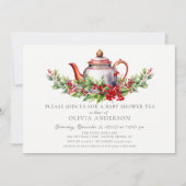 Weihnachtsjause Tee Party Einladung (Vorderseite)