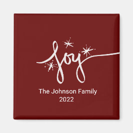 Weihnachtsjubelung Handgezeichnet Rosa Schneeflock Magnet