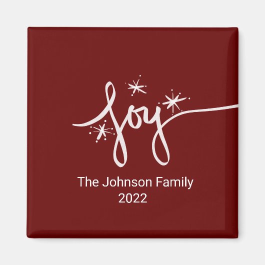 Weihnachtsjubelung Handgezeichnet Rosa Schneeflock Magnet (Vorne)