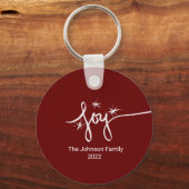 Weihnachtsjubelung Handgezeichnet Rosa Schneeflock Schlüsselanhänger (Vorderseite)