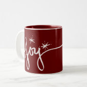 Weihnachtsjubelung Handgezeichnet Rosa Schneeflock Zweifarbige Tasse (Vorderseite Links)