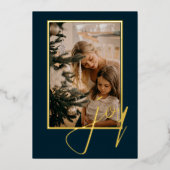 Weihnachtsjubiläum Foto Personalisiert Folien Feiertagskarte (Vorderseite)