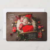 Weihnachtsjubiläum Geburtserklärung Feiertagskarte (Vorderseite)