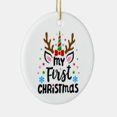 Weihnachtsjugendliche erste Einhorndekoration Keramik Ornament (Rechts)