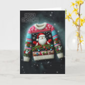 Weihnachtsjumper Karte (Gelbe Blume)