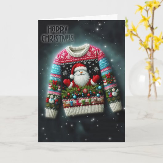Weihnachtsjumper Karte (Gelbe Blume)