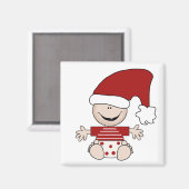 Weihnachtsjung im Strumpf Tshirts und Geschenke Magnet (Vorderseite/Rückseite)