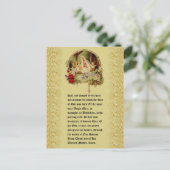 Weihnachtsjung Jesus in Manger Floral Pointsettia Postkarte (Stehend Vorderseite)