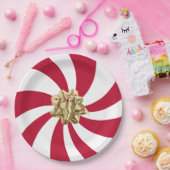 Weihnachtsjunge auf Peppermint Candy Pappteller (Party)