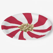 Weihnachtsjunge auf Peppermint Candy Pappteller (Schrägansicht)