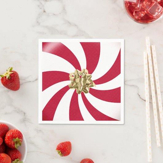 Weihnachtsjunge auf Peppermint Candy Serviette (Beispiel)