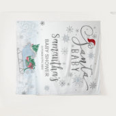 Weihnachtsjunge Babydusche Hintergrund Wandteppich (Vorderseite (Horizontal))