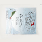 Weihnachtsjunge Babydusche Hintergrund Wandteppich (Vorderseite (Horizontal))