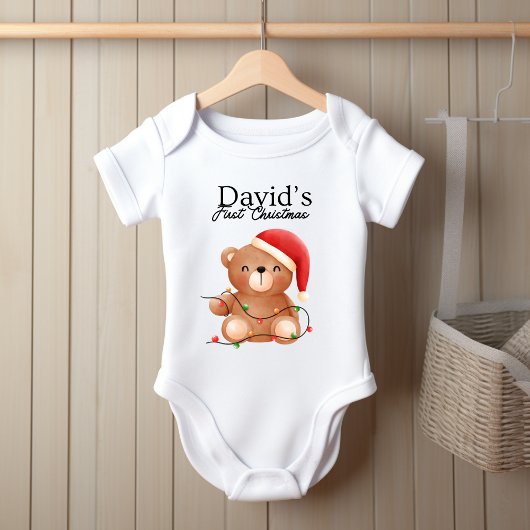 Weihnachtsjunge Bear Bodysuit Baby Strampler