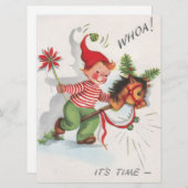 Weihnachtsjunge begeistert feiertagskarte (Vorne/Hinten)