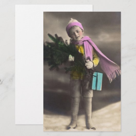 Weihnachtsjunge Briefpapier (Vorne/Hinten)