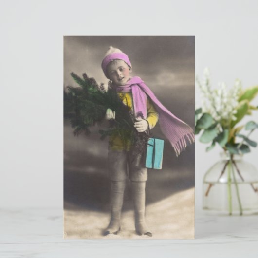 Weihnachtsjunge Briefpapier (Stehend Vorderseite)