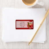 Weihnachtsjunge-Cartoon Adressaufkleber (Insitu)