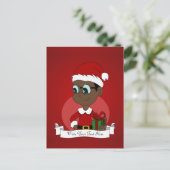 Weihnachtsjunge Cartoon Feiertagspostkarte (Stehend Vorderseite)