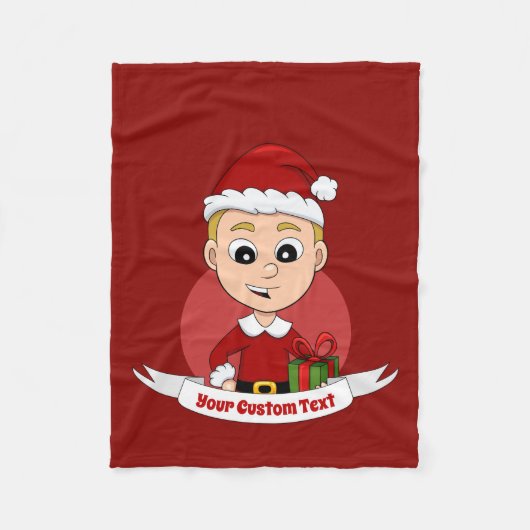 Weihnachtsjunge Cartoon Fleecedecke (Vorderseite)