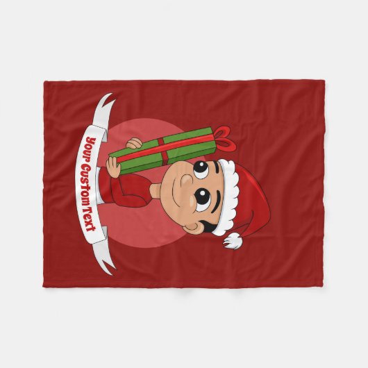 Weihnachtsjunge Cartoon Fleecedecke (Vorderseite (Horizontal))