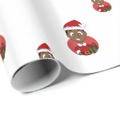 Weihnachtsjunge Cartoon Geschenkpapier (Rolleneckpunkt)