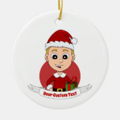 Weihnachtsjunge Cartoon Keramik Keramik Ornament (Vorne)