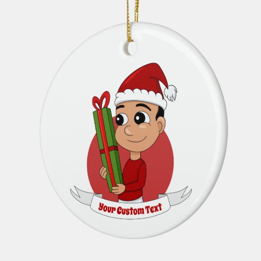Weihnachtsjunge Cartoon Keramik Keramik Ornament (Links)