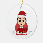 Weihnachtsjunge Cartoon Keramik Ornament (Links)