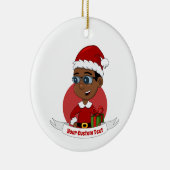 Weihnachtsjunge Cartoon Keramik Ornament (Rechts)