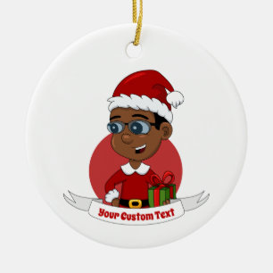 Weihnachtsjunge Cartoon Keramik Ornament