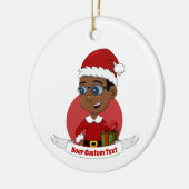 Weihnachtsjunge Cartoon Keramik Ornament (Links)