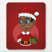 Weihnachtsjunge Cartoon-Mauspad Mousepad (Vorne)