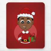 Weihnachtsjunge Cartoon-Mauspad Mousepad (Vorne)