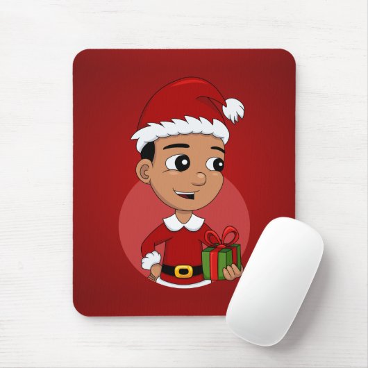 Weihnachtsjunge Cartoon-Mauspad Mousepad (Mit Mouse)