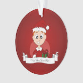 Weihnachtsjunge Cartoon Ornament (Vorderseite)