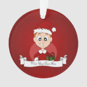 Weihnachtsjunge Cartoon Ornament (Vorderseite)