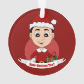 Weihnachtsjunge Cartoon-Ornament Ornament (Rückseite)
