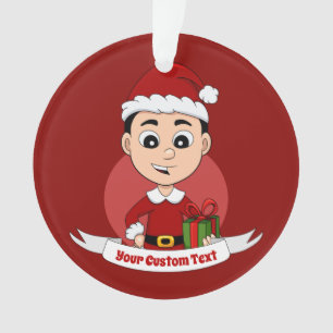 Weihnachtsjunge Cartoon-Ornament Ornament