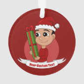 Weihnachtsjunge Cartoon-Ornament Ornament (Rückseite)