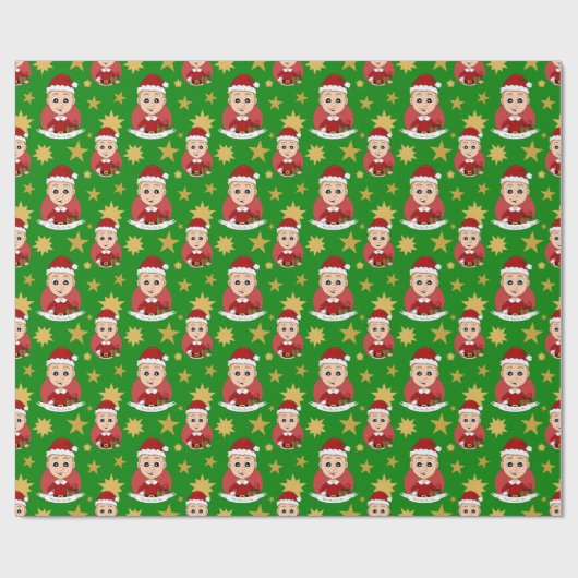 Weihnachtsjunge Cartoon Packpapier (Flach)