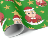 Weihnachtsjunge Cartoon Packpapier (Rolleneckpunkt)