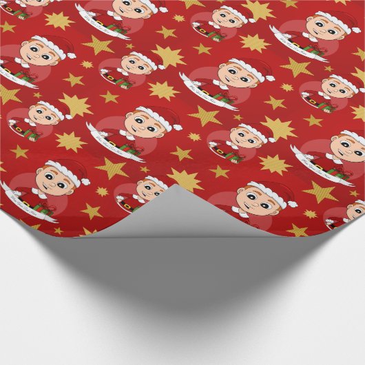 Weihnachtsjunge Cartoon Packpapier (Ecke)