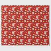 Weihnachtsjunge Cartoon Packpapier (Flach)