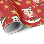 Weihnachtsjunge Cartoon Packpapier (Rolleneckpunkt)