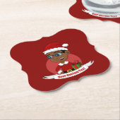 Weihnachtsjunge Cartoon Papier Untersetzer (angewinkelt)